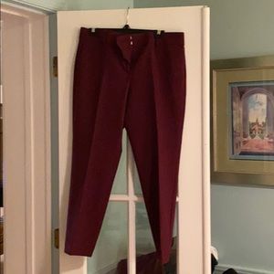 Ann Taylor Kate fit ankle pant - burgundy